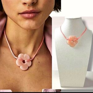 Free People Blush stone Flower Necklace boho casual party travel